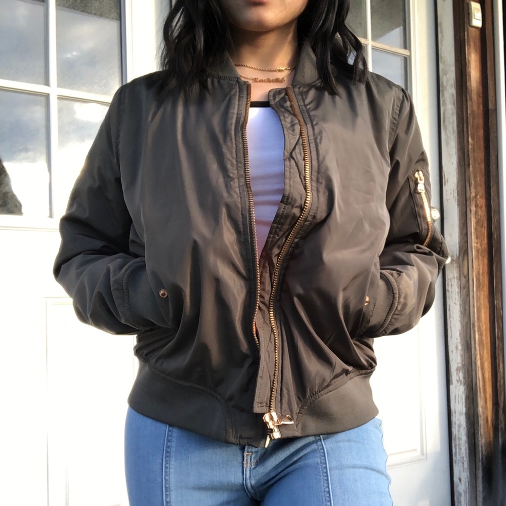 Olive Green Bomber Jacket